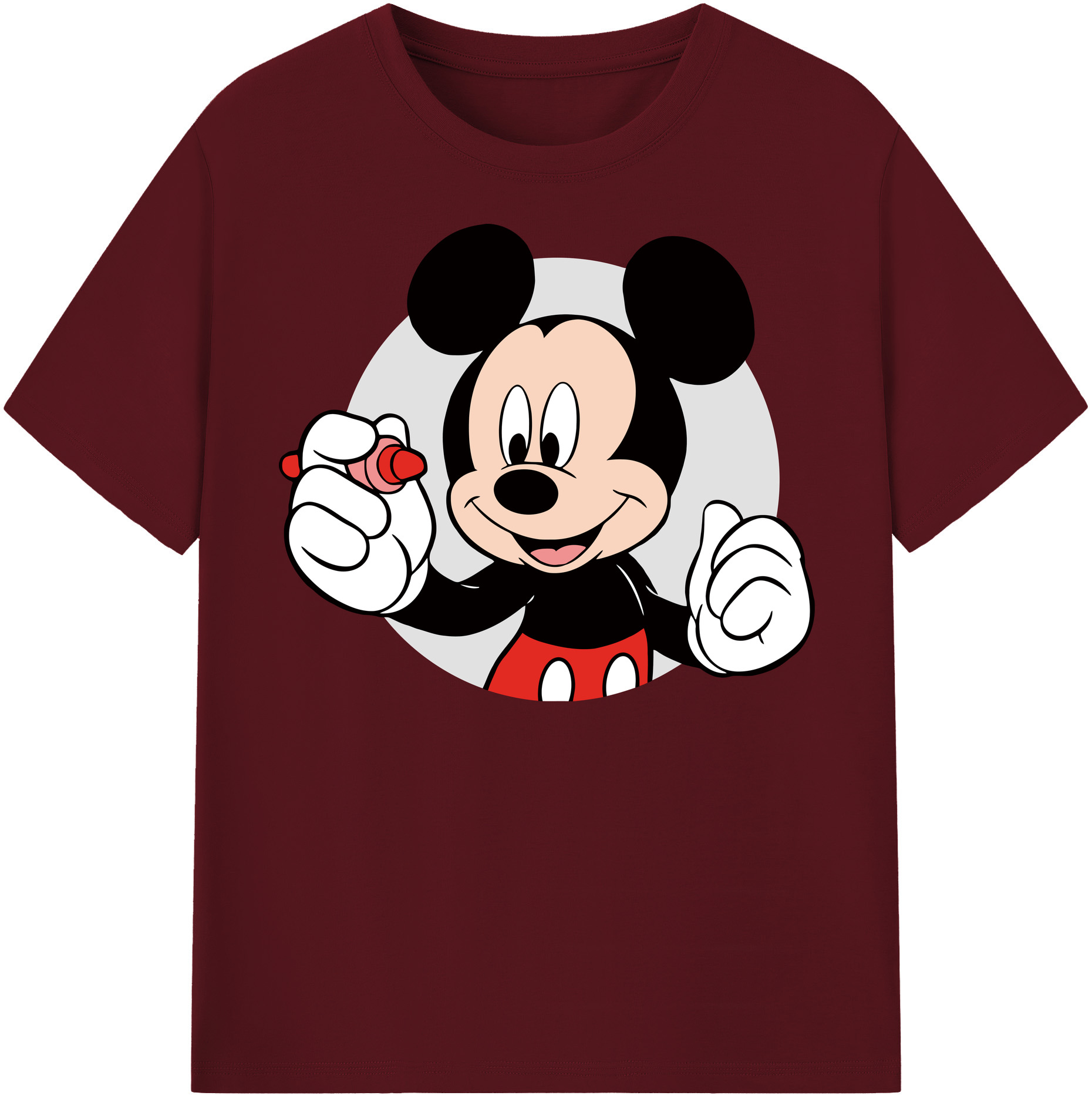 （画像用） ミッキーマウス Mickey Mouse 綿100％半袖Tシャツ（フロントプリント）